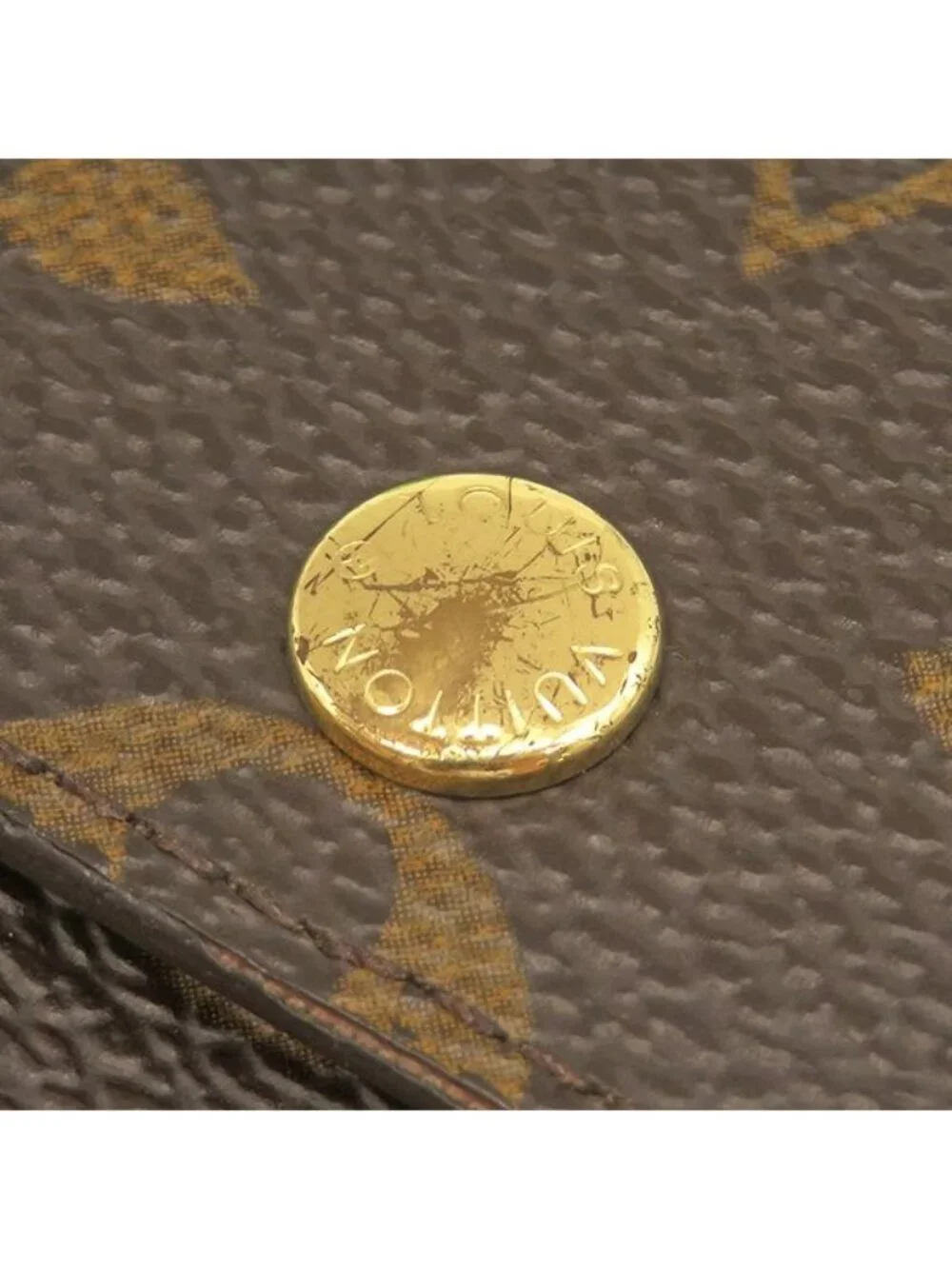 Louis Vuitton Wallet Portefeuille Sarah Monogram Canvas Gold Brown Bifold
